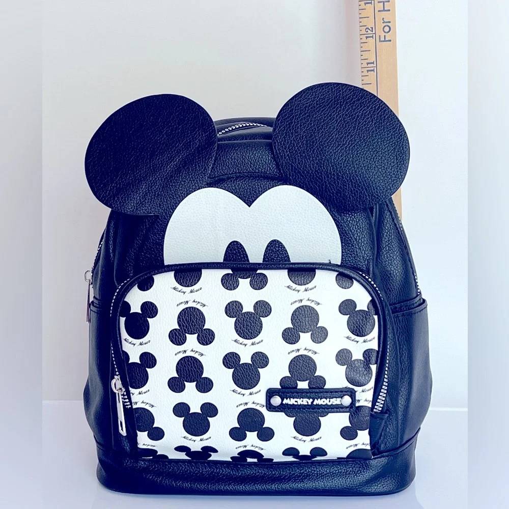Adorable Black and White Mickey Mouse Backpack with Iconic Ears.  New with Tags.